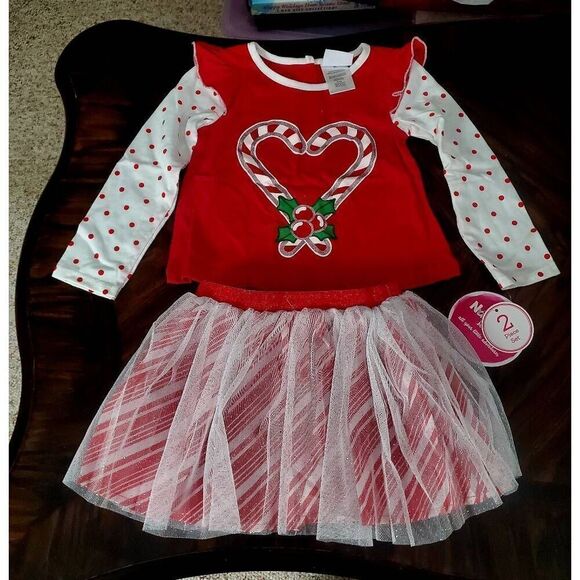 NWT NANETTE BABY CANDY CANE OUTFIT - Picture 1 of 6